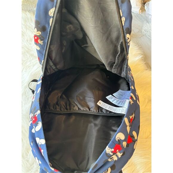 Disney Mickey Mouse Backpack Navy Blue All Over Print Travel Cruise School - Picture 4 of 11